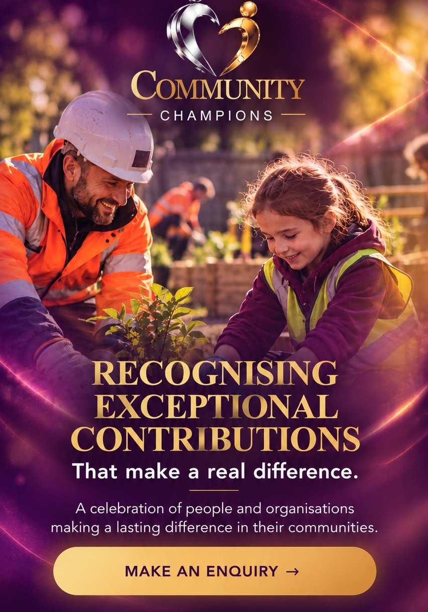Community Champions: recognising exceptional contributions. A community volunteer helps a young person plant in a garden. Make an enquiry.